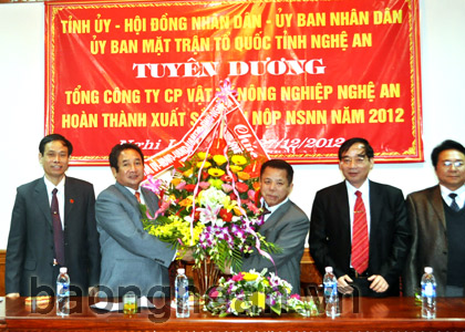 Lãnh đạo tỉnh khen thưởng DN giỏi nộp thuế 2012 - Bao Bì Tân Khánh An - Công Ty TNHH MTV Tân Khánh An